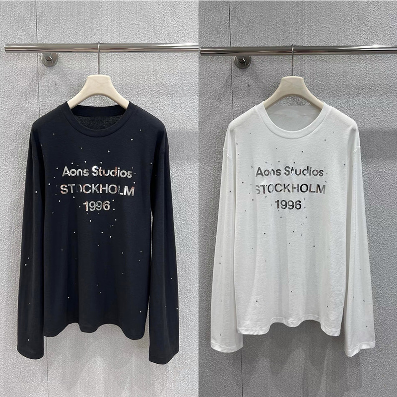 Celebrity Style 25 New 1996 Letter Hot Stamping Loose Cotton and Linen Long-Sleeved T-Shirt Sun Protection Shirt for Men and Women