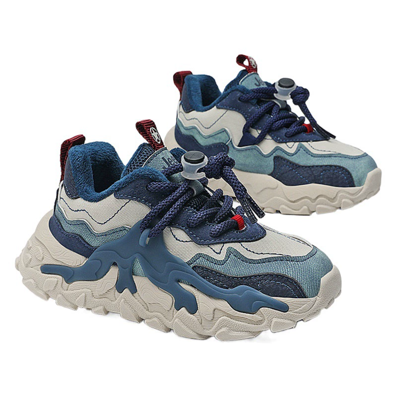 Детские хлопковые кроссовки Jeep, осенние двухслойные хлопковые кроссовки на флисовой подкладке, осенне-зимние кроссовки 2023 года, кроссовки для мальчиков, повседневные универсальные.