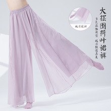 古典舞蹈裤女新款古风双层阔腿裤演出练功服中国现代民族舞飘逸纱