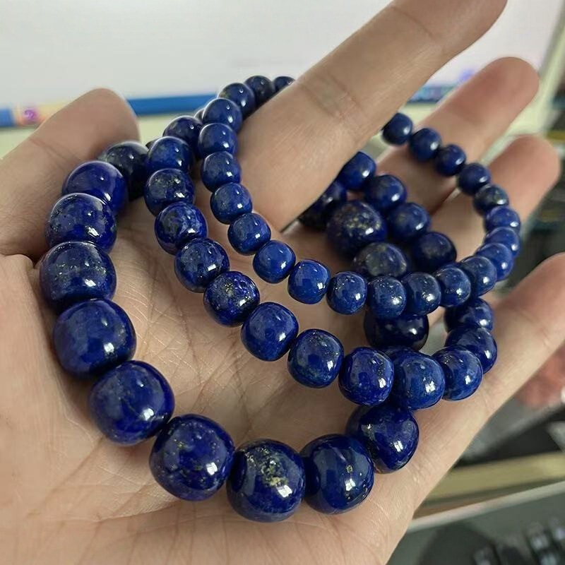 Natural Raw Lapis Lazuli Loose Beads Imperial Bracelet for Men and Women Outdoor Yoga Bracelet Agate Jade Buddha Beads