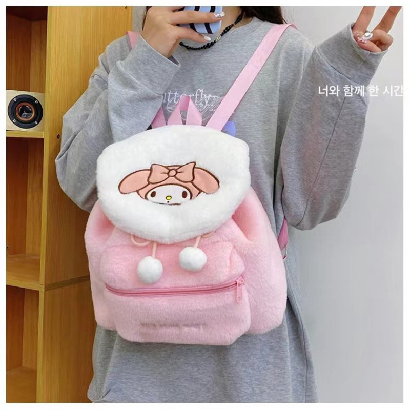 可爱い日系刺繍クロミメッティぬいぐるみリュックサック学生大容量リュックサックソフト妹かばんins|undefined
