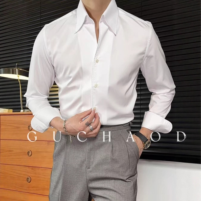 2026 New Men's Long-Sleeved Shirts Business Casual Slim Fit No-Iron Anti-Wrinkle Shirts Men's Tops Bottoming Shirts 2026 New Men's Long-Sleeved Shirts Business Casual Slim Fit No-Iron Anti-Wrinkle Shirts Men's Tops Bottoming Shirts