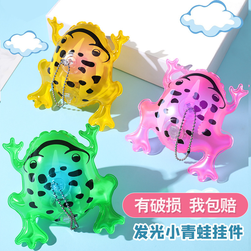 Luminous little frog cub Net red inflatable mini frog cartoon pendant decompression pvc night market stall toy wholesale