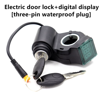 Electric Vehicle Scooter Accessories Other Electric Vehicle Accessories - electric-door-lock-display-three-pin-waterproof-plug