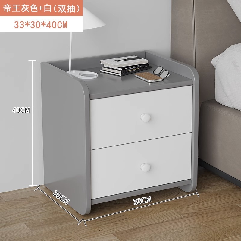 Luz mesita de noche de lujo simple dormitorio moderno pequeño estante de almacenamiento de cabecera para SALA DE ALQUILER armario de almacenamiento