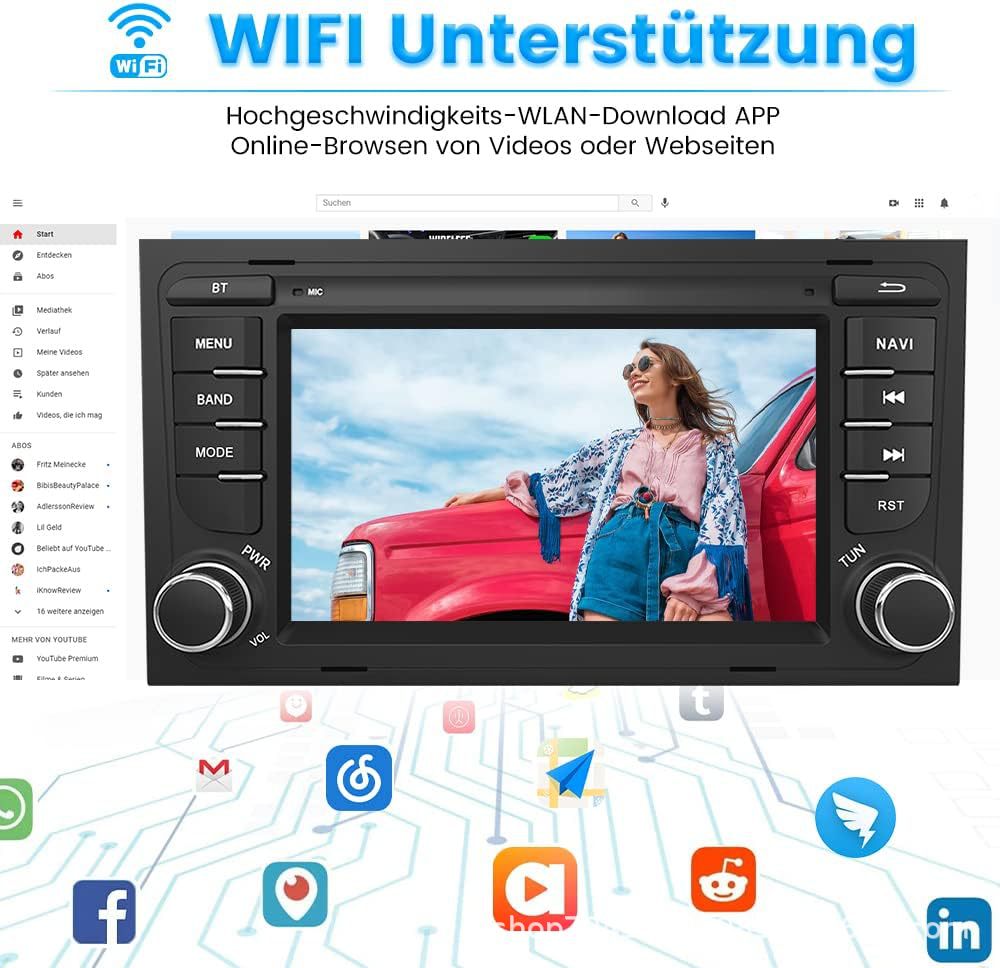 7 inch 9 inch is suitable for Audi A4 car Android central control large screen GPS navigator reversing image all-in-one machine