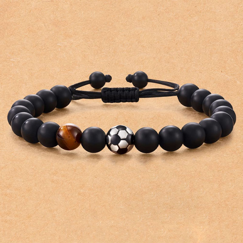 Obsidian Matte Braided Beaded Bracelet Men Tiger Eye Volcanic_voghion.com
