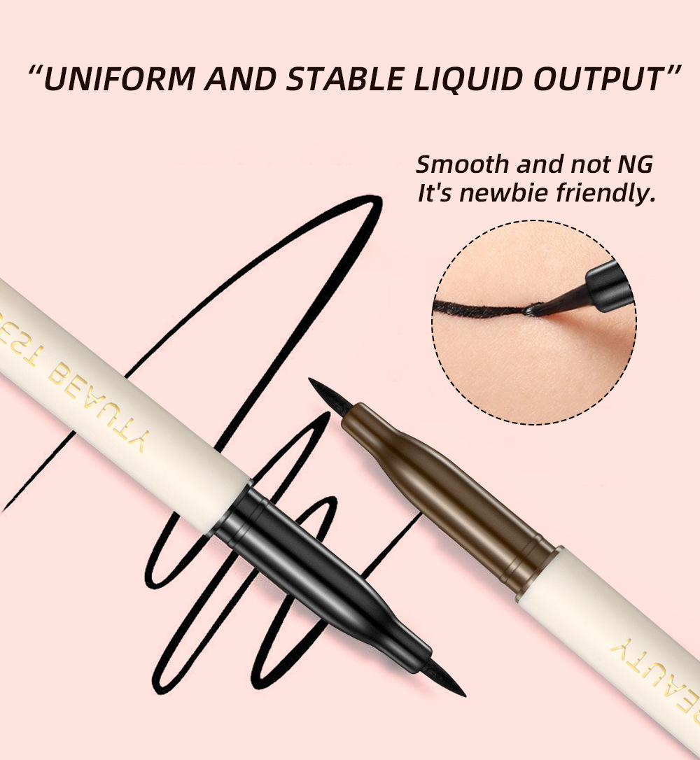 QIBEST eyeliner liquid pen is waterproof, sweat-proof, does not smudge, does not smudge makeup, and is a dark eyeliner pen that dries quickly for beginners Item Picture