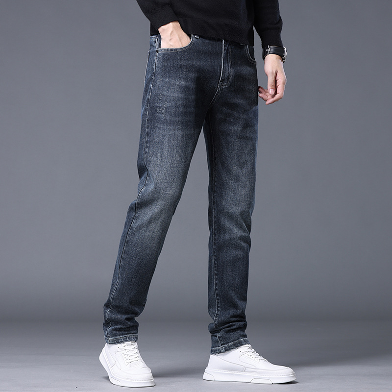 Contador de calidad casual jeans hombres moda simple juventud pantalones Nuevo estiramiento cómodo rectos