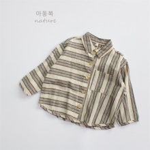 新品儿童衬衫秋季男女童上衣韩版翻领宽松时尚百搭宝宝衬衣a类