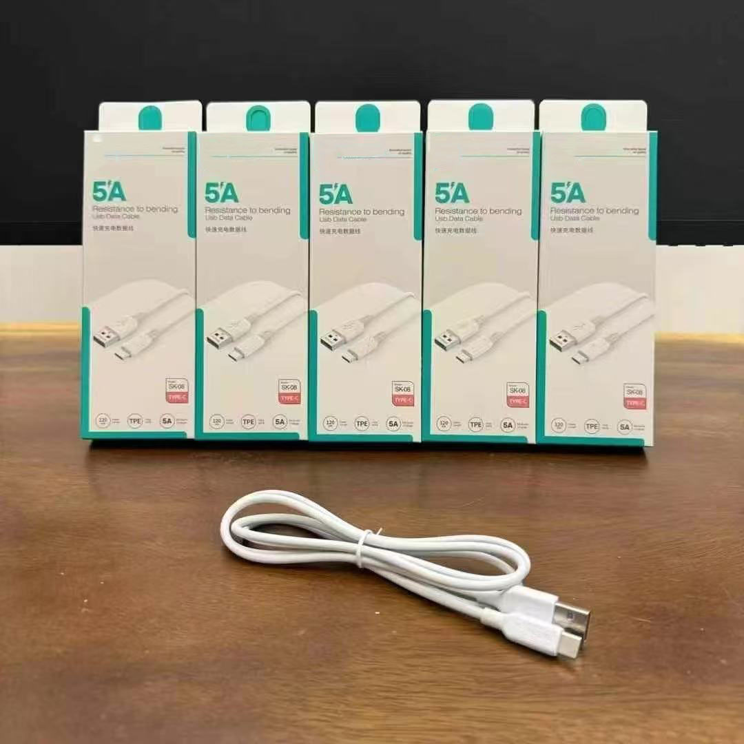 SKN 5A cable de datos de teléfono móvil de carga rápida inteligente de 1.2 metros para V8 Android Huawei Apple cable de carga