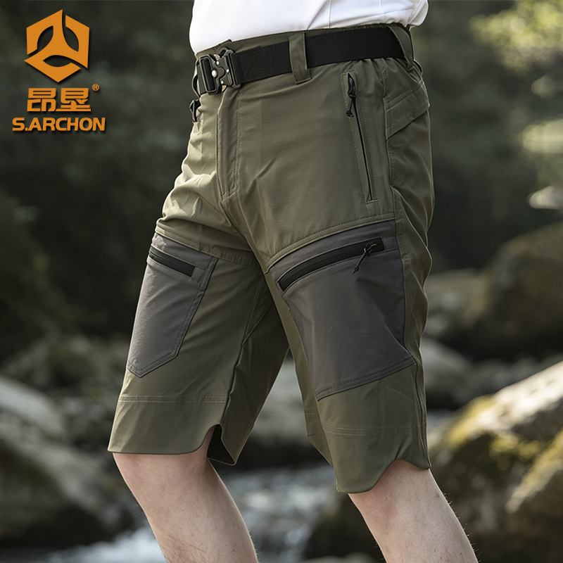 Summer Thin Tactical Shorts for Men, Quick-Dry Breathable Cutter Shorts with Multiple Pockets, Outdoor Workwear Half-Length Shorts