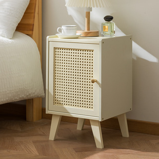 Cream Style Bedside Table Small Household Bedroom Bedside Storage Cabinet Simple Children's Creative Cabinet with Bookshelf