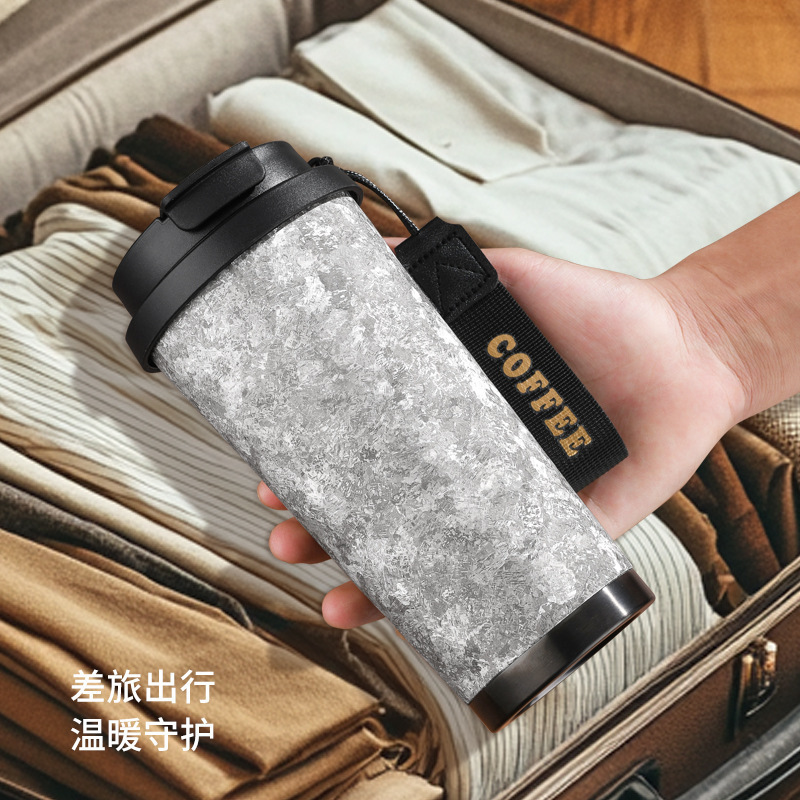 男性用ストロー付き純チタンコーヒー魔法瓶カップ、高級鮮度保持チタンカップ、高見え二層純チタンリンランコーヒーカップ|undefined