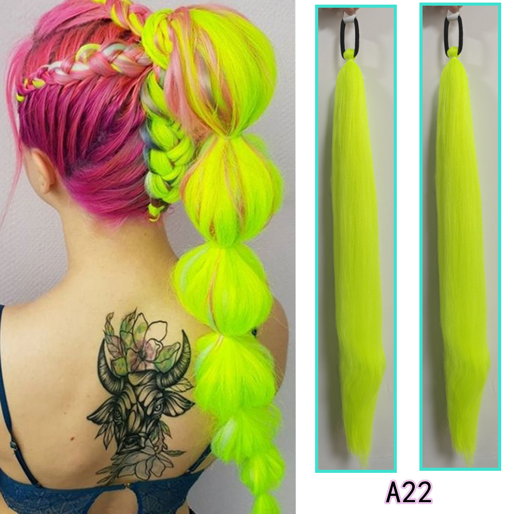 Fábrica de niñas elásticas pelucas de cola de caballo trenzas de boxeo trenzas de cuerda elástica de color trenzas de caballo para niños pelucas de cola de caballo