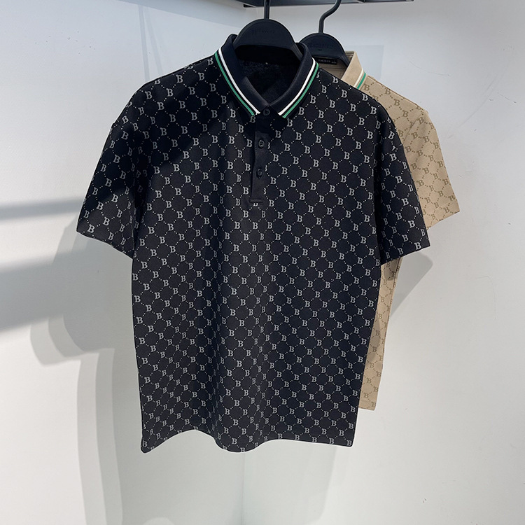 Moda de los hombres de moda de verano de los nuevos hombres de polo impreso solapa de manga corta Camiseta B3DBC2108