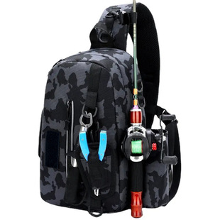 New Luya Bag Multifunctional Waterproof Leisure Travel Fishing Rod Crossbody Shoulder Bag Luya Fishing Gear Bag