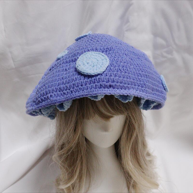 Eaveless Rim Women's Cute Sweet Mushroom Eaveless Bucket Hat