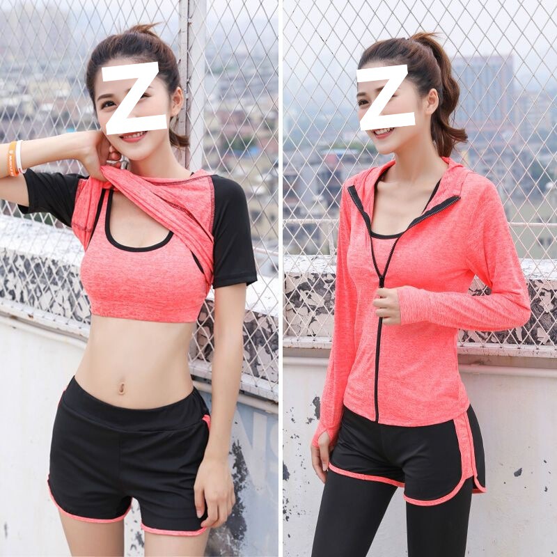 Running Sports Suit for Women, Autumn and Winter Outdoor Fitness Clothing, Korean Style Beginner Gym Yoga Clothing, Morning Running Sportswear