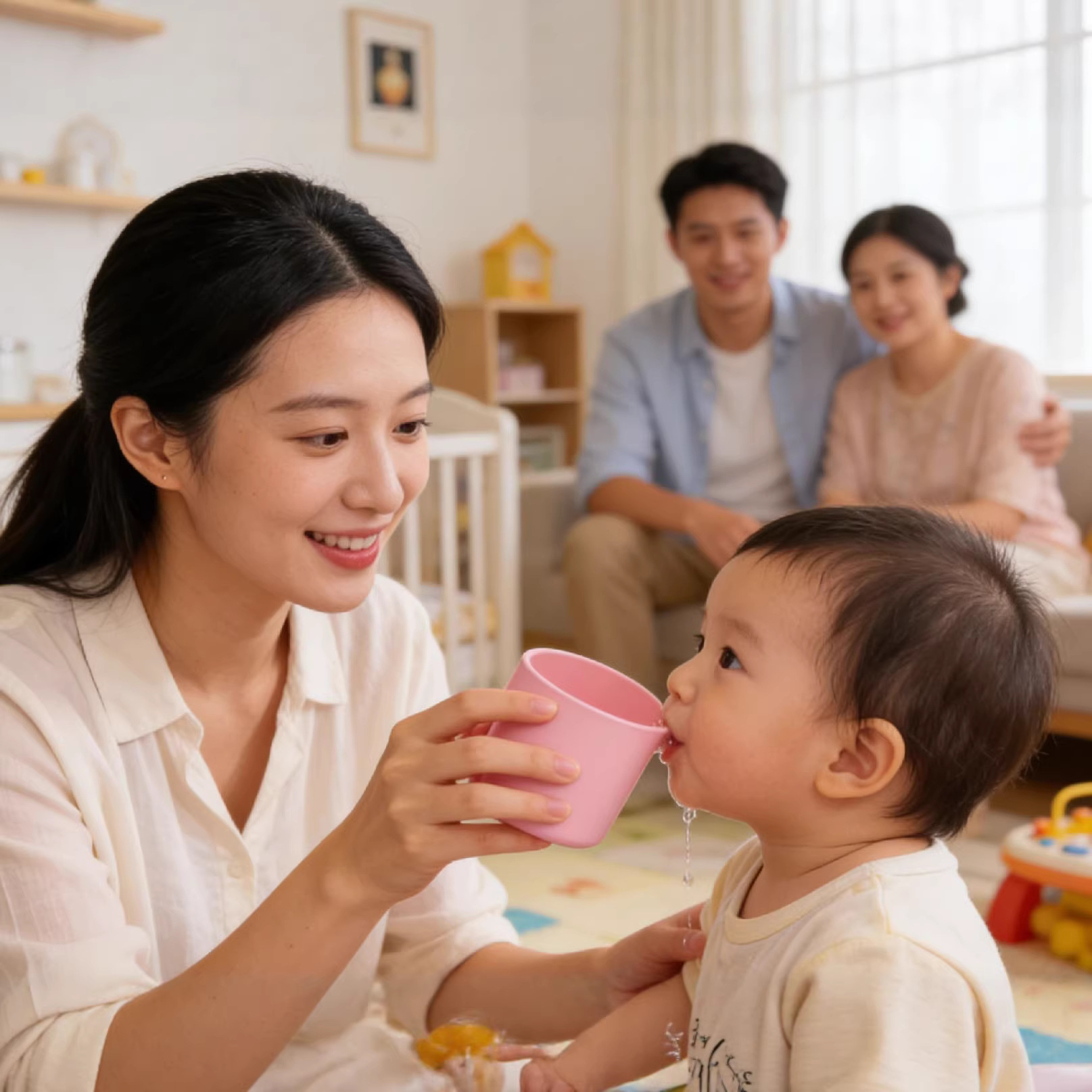 Dumo Kidsren's Food-Grade Silicone Anti-Fall and Water-Proof Drinking Cup Baby and Kidsren's Learning Drinking Cup Anti-Choking Cup