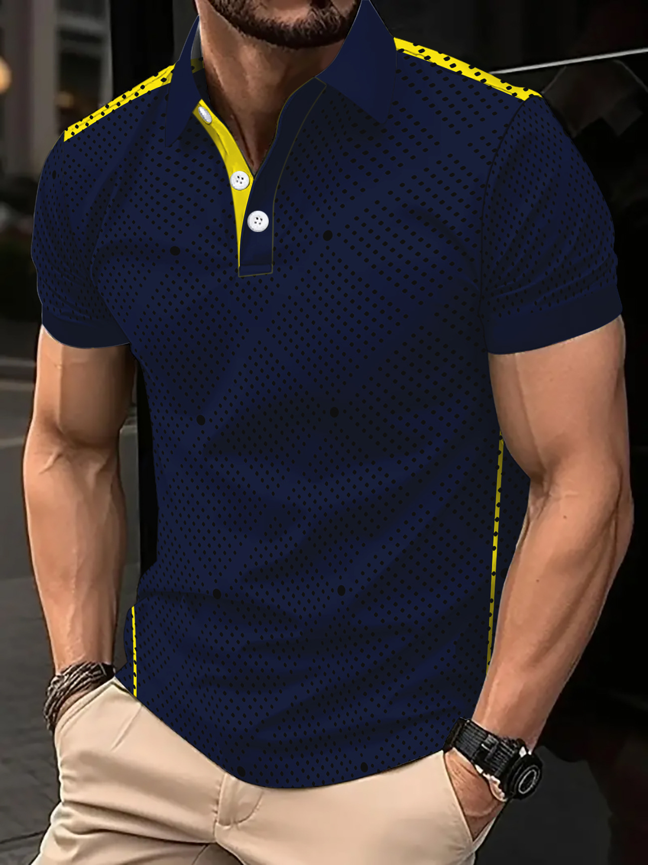 Las europeas y americanas transfronterizas 2025 venta rápida de verano Amazon POLO camisa de polo deportivo de moda para hombres con botones