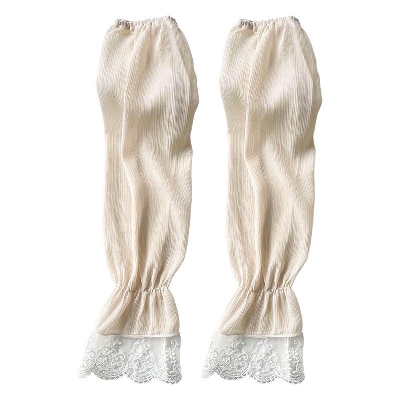 Encaje sol protección hielo manga mujeres verano al aire libre conducción montar protección UV protección suelta hielo manga