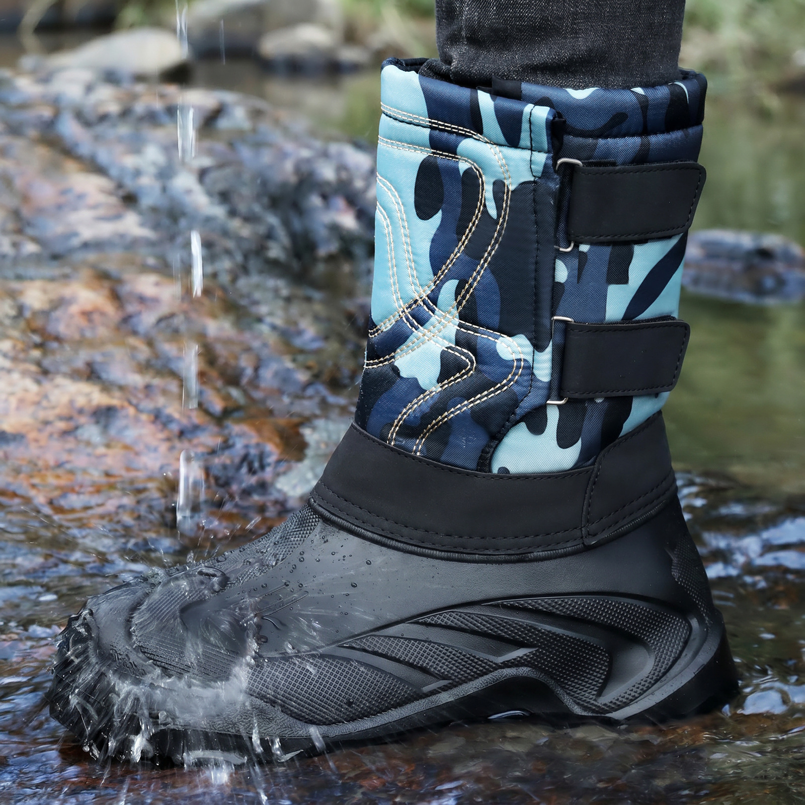 Zapatos de algodón para hombres, botas de nieve de tubo alto de invierno, botas de algodón gruesas transfronterizas, zapatos de algodón cómodos al aire libre. image 5