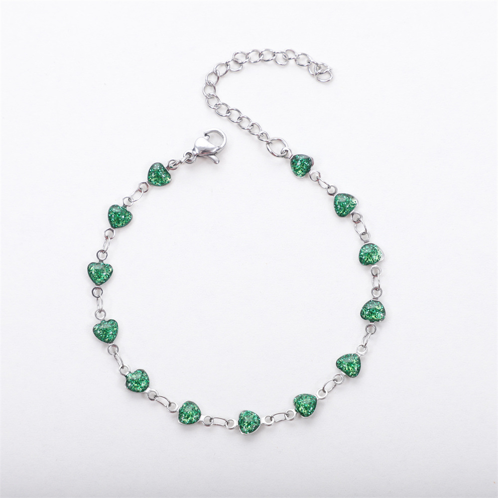 All Seasons Season 1 Piece 304 Stainless Steel Cable Chain Bracelets Chain Sweet Heart Shape