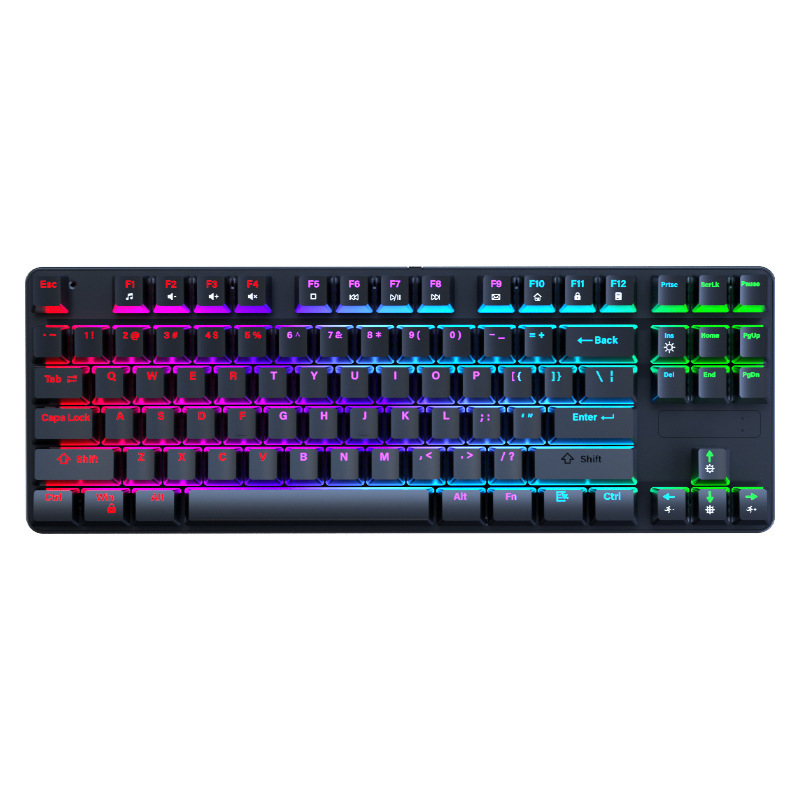 在庫あり 有線メカニカルキーボード 87キー メカニカル青軸 RGBミックスカラー パソコン ノートパソコン オフィス ゲーミング|undefined