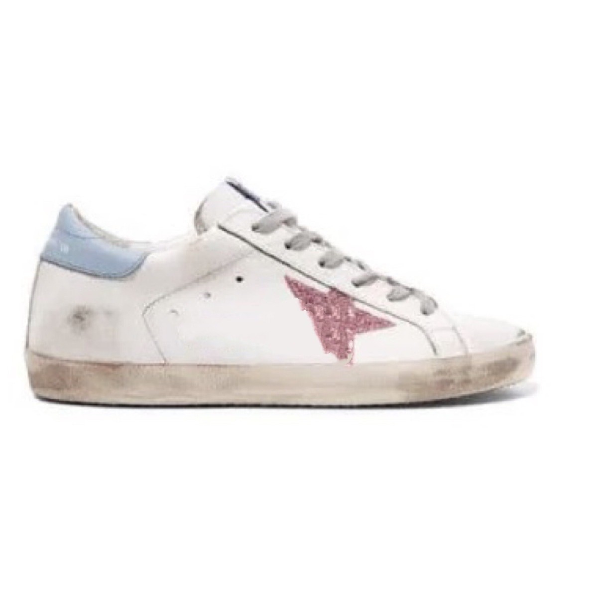 Classic shiny universal casual retro white sneakers flat