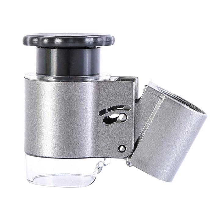 50 раз Портативный микроскоп с легким детектором денег Карманная идентификация монет ювелирные изделия фарфоровая Марка 9882A