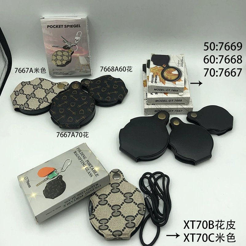 Новый кожаный чехол 50 складной портативный увеличительное стекло для чтения линзы для пожилых студентов 5 раз 7667/7668/7669