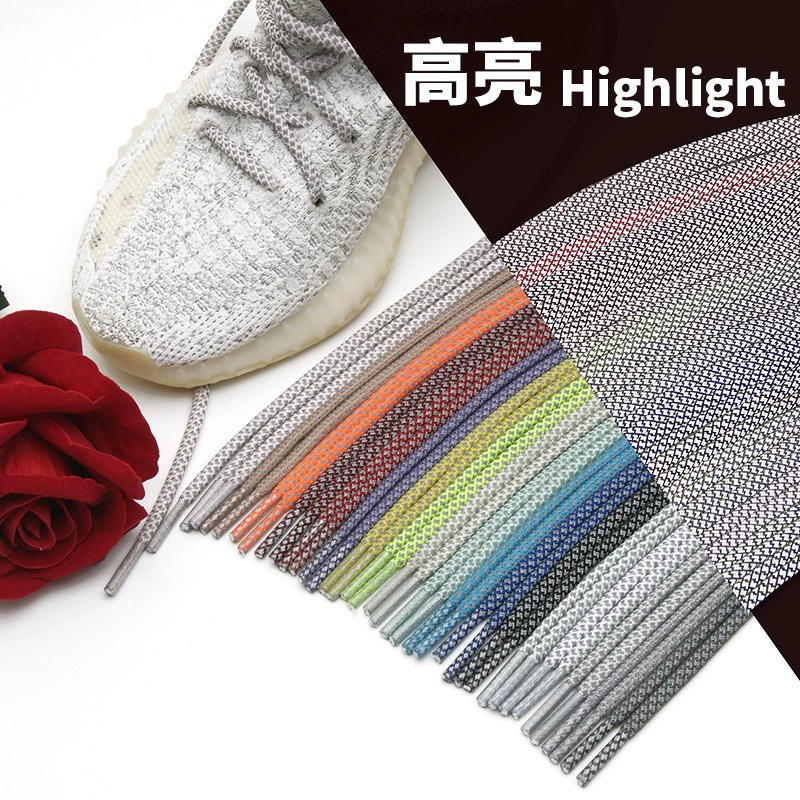 4,5 мм Звездный Узор Кокосовый Круглый Светоотражающий Шнурки Светящиеся Шнурки Брюки Веревка Шляпа Веревка Подсветка Круглый Светящийся Шнурки