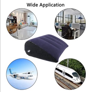 In-Stock Triangular Inflatable Pillow Pvc Flocking Portable Pillow Small Love Cushion Triangular Back-Entry Inflatable Pillow