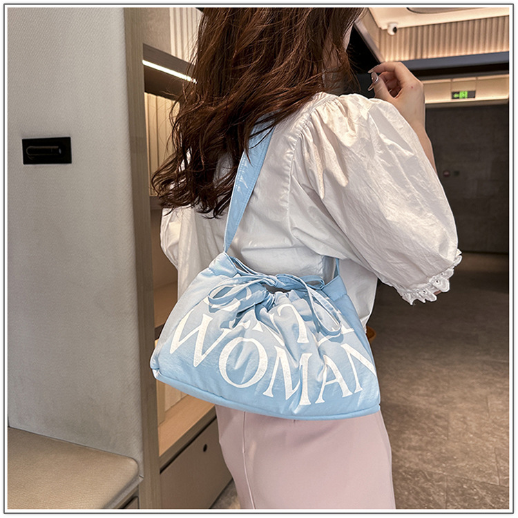 Versatile Laser Cool Dumpling Bun Fashion Shoulder Bun Large Capacity Simple Soft Bun_voghion.com