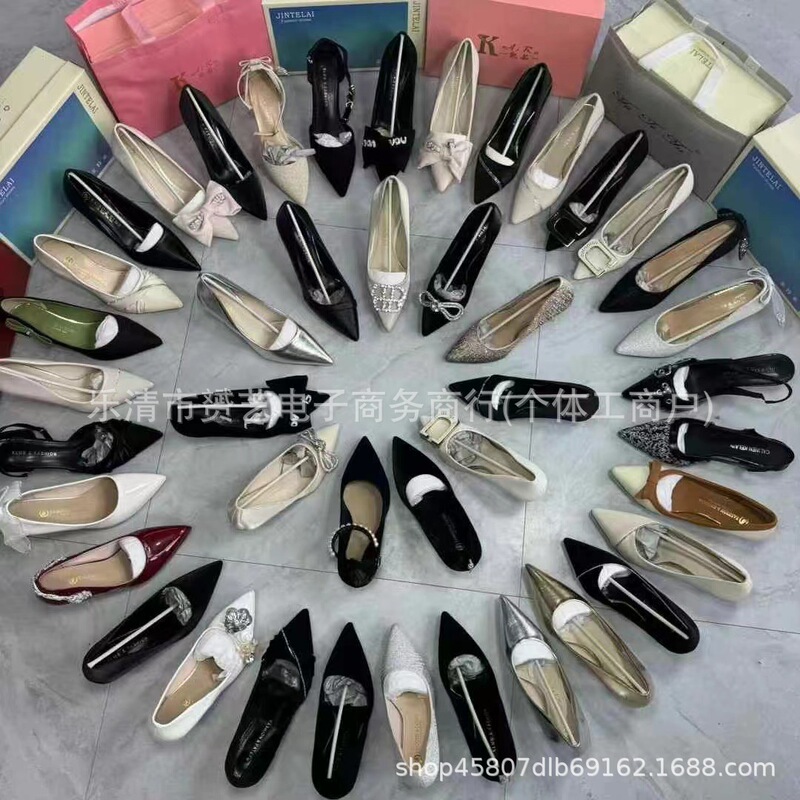 Fashion Women's Shoes, High Heels, Pointed Toe High Heels, Half-Cup Miscellaneous Foreign Trade Fashion Heels, Small Single Shoes in Stock