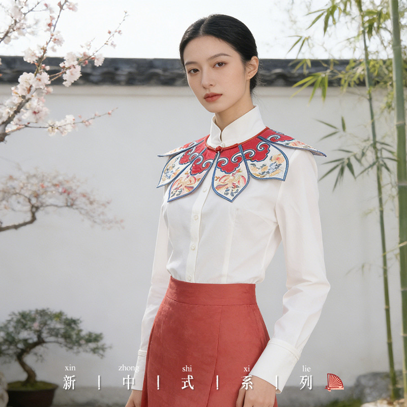 High-End Stylish Cloud-Shoulder Shawl in New Chinese Style for Women, Ancient Style Fake Collar Decoration, New Spring and Autumn Fashion Outerwear