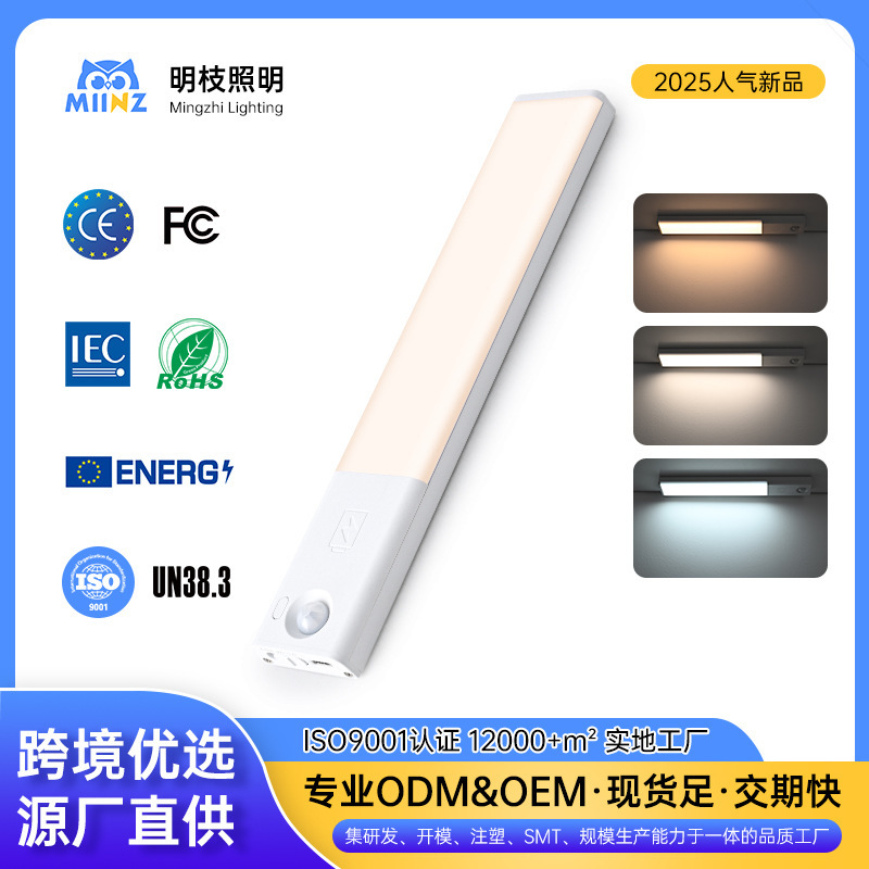 智能自动人体感应灯 充电款长条磁吸橱柜酒柜衣柜鞋柜led灯条灯带|undefined
