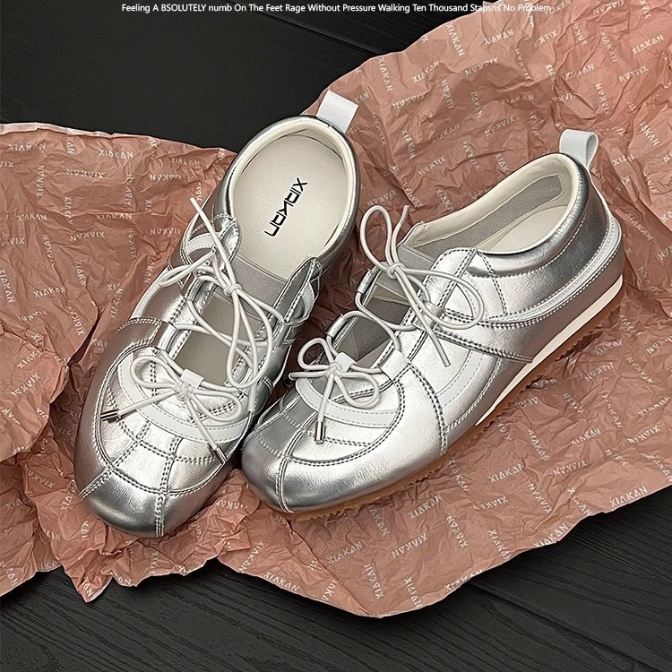 La marea no es sur ~ Zapatos de entrenamiento alemanes de 5cm de aumento interno, modelos de primavera y verano de 2025 para mujeres, zapatos Mary Jane de ballet coreano, zapatos perezosos