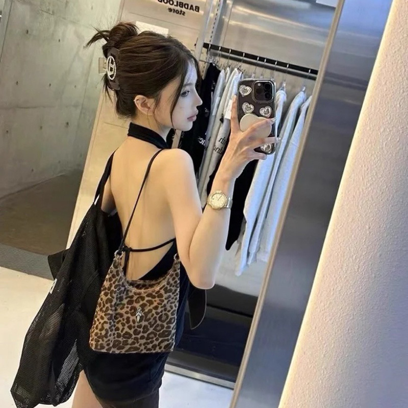 高级感复古豹纹腋下包包女2025新款秋冬真皮时尚单肩包托特包女包|undefined