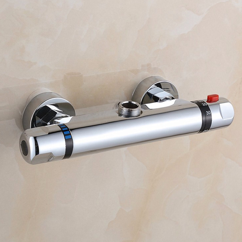 All-copper Intelligent Temperature Control Thermostatic Valve Exposed And Concealed Solar Water Mixing Valve Hot And Cold Faucet Shower Shower Set Booster