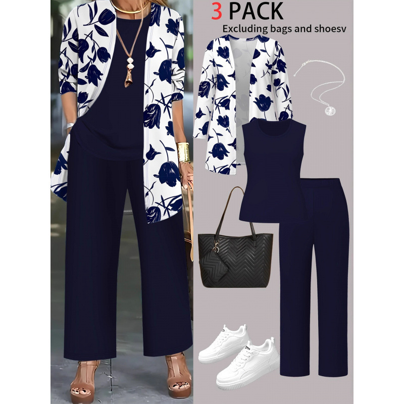 Casual 3D Printed 3-Piece Set: Top, Vest, and Pants, Fashionable Sports Outfit, Popular in Europe and America, Cross-Border Foreign Trade Casual 3D Printed 3-Piece Set: Top, Vest, and Pants, Fashionable Sports Outfit, Popular in Europe and America, Cross-Border Foreign Trade