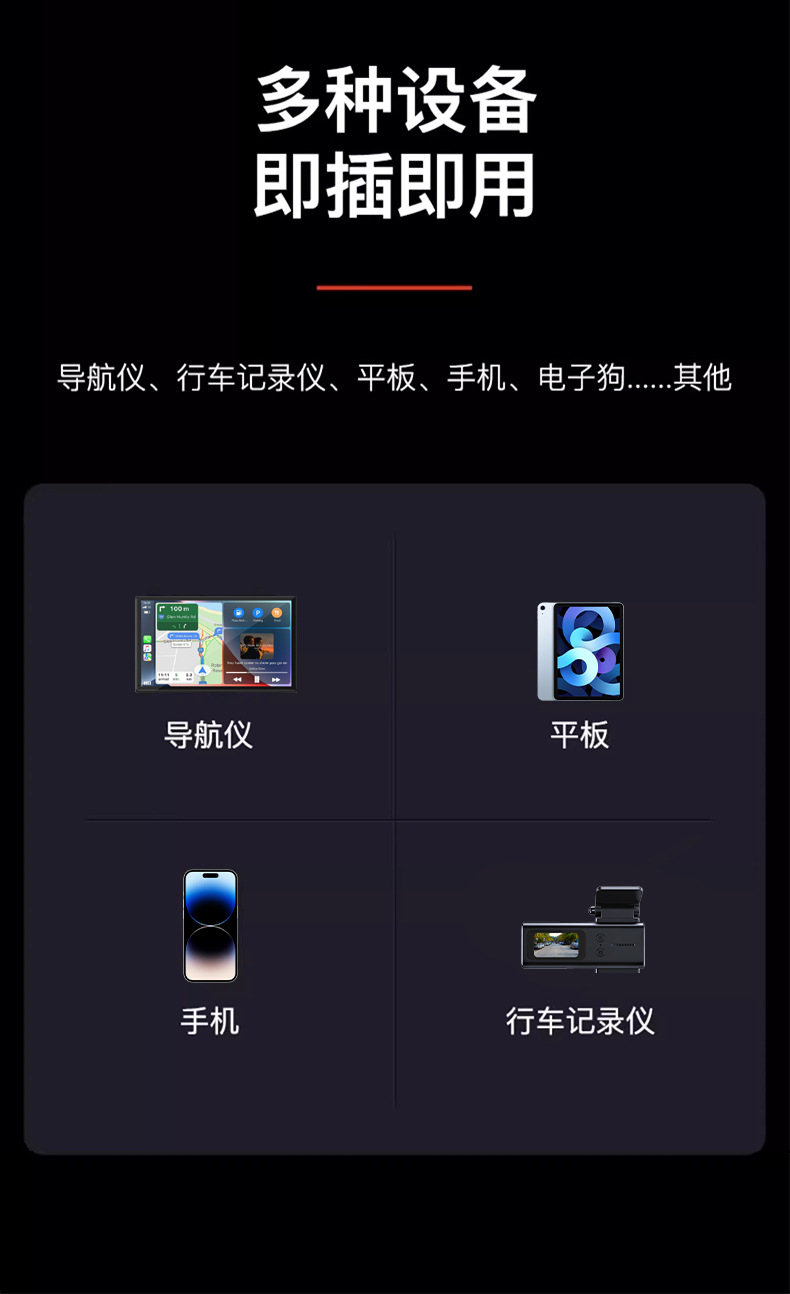 Car Obd Power Adapter Car Charger Dual Interface A+C Fast Charging Docking Station Charger Obd Interface Universal
