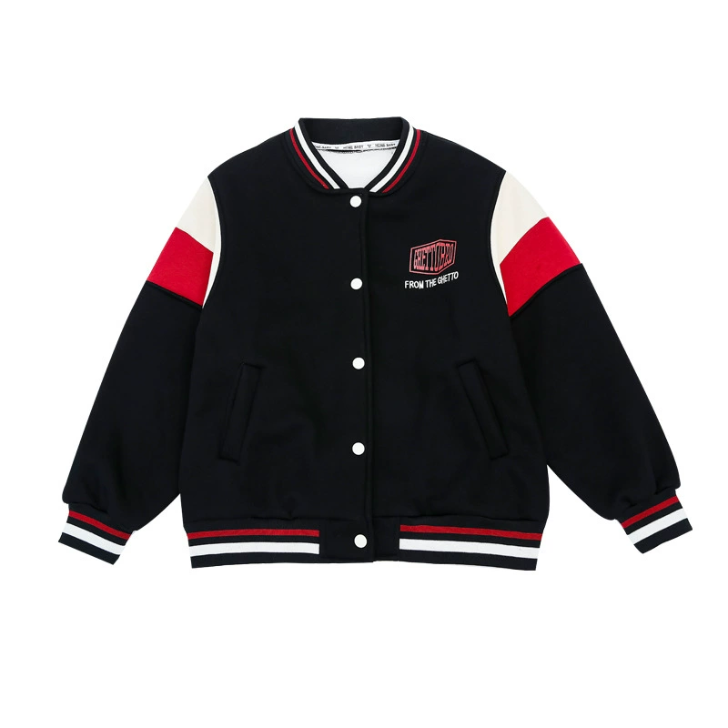 Demi-season children's warm jacket, baseball uniform, western style, for teenagers