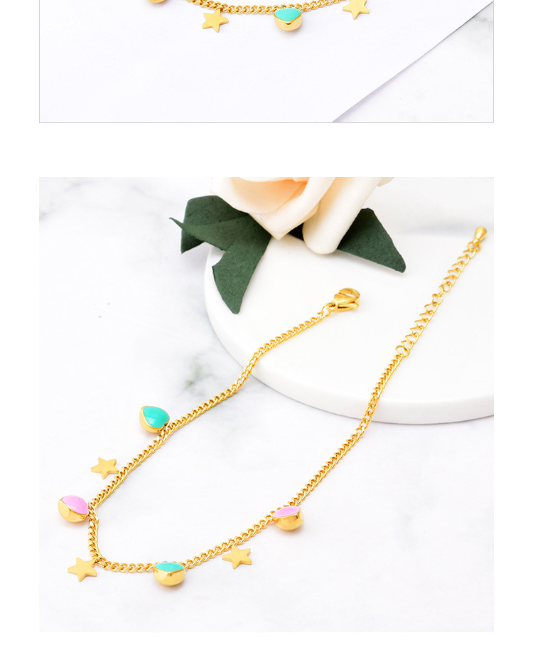 Sweet Star Heart Shape Titanium Steel Bracelets Anklet