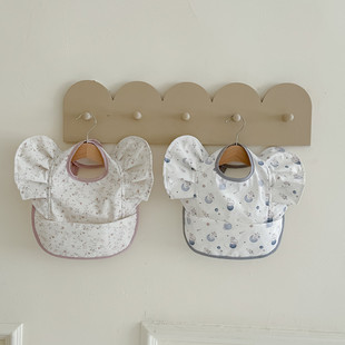 ins K-style Baby Eating Pocket Angel Wings Stereo Lace Bib Baby Anti-dirty Saliva Towel Waterproof Bib