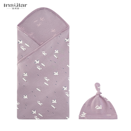 Yinxiuli newborn cotton swaddle wrap baby blanket thin baby blanket blanket with hat cross-border
