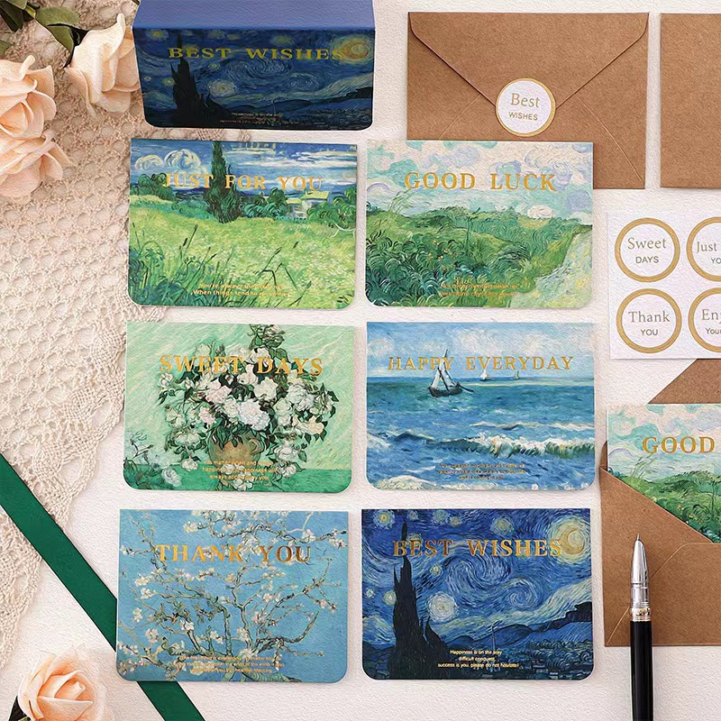 Tarjeta de felicitación de la famosa serie de pintura/Sello de regalo