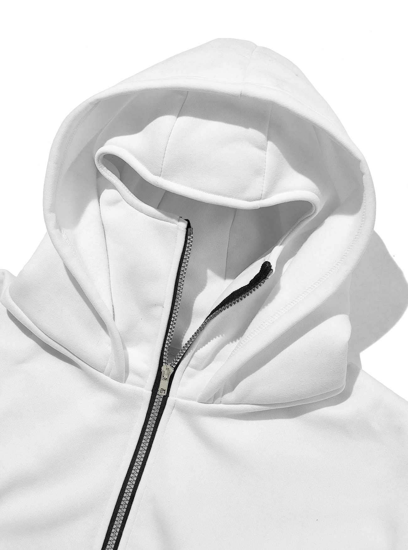 Giacca con cappuccio e zip da uomo autunno inverno monocromo_voghion.com