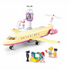 Xiaolu Ban B1166 Pink Dream Holiday Airplane girls and children assemble building block gift toys